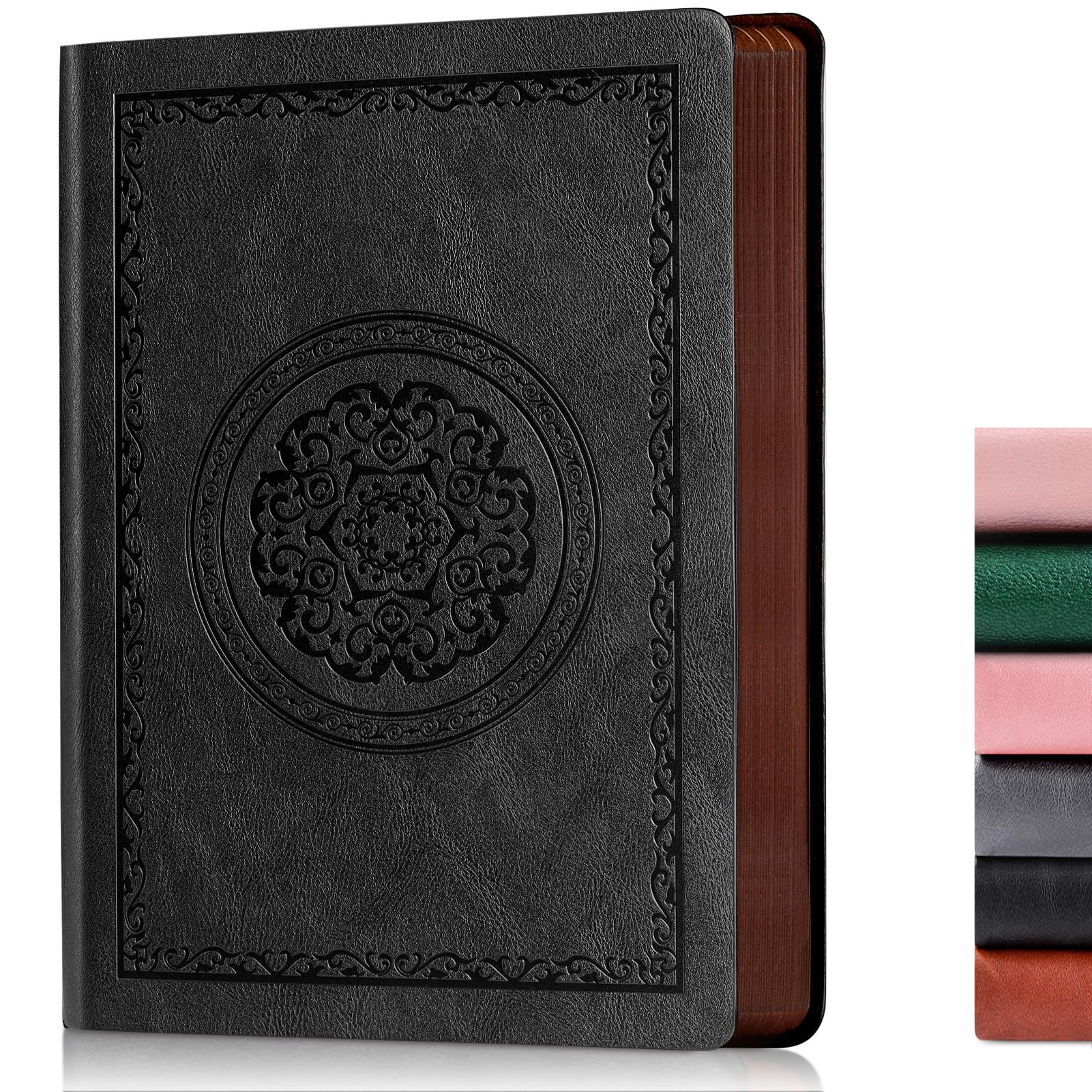 Vintage Leather Journal Notebook - 300 Pages Softcover Lined Writing Notebook for Women & Men, 5.7