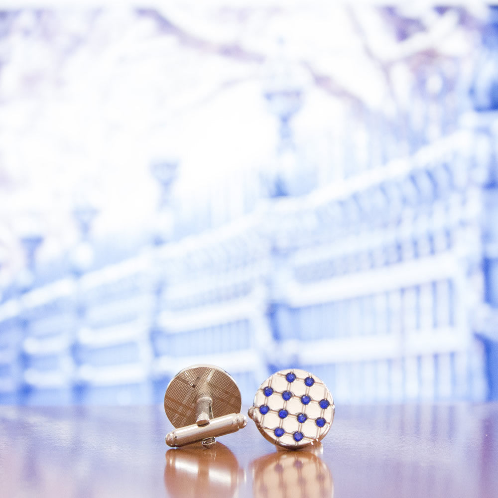 Premium Round Diamond Embellished Cufflinks for Men - Elegant Dress Accessories for Weddings, Business & Formal Events