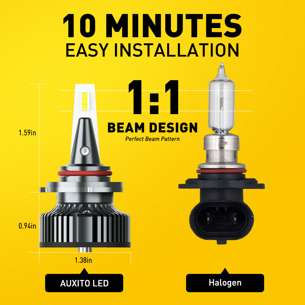 9005/HB3 LED Headlight Bulbs - 80W 16000LM Super Bright Cool White 6000K - High Power LED Conversion Kit for Cars, Trucks, SUVs - Perfect for Night Driving, Foggy Conditions & Off-Road Use