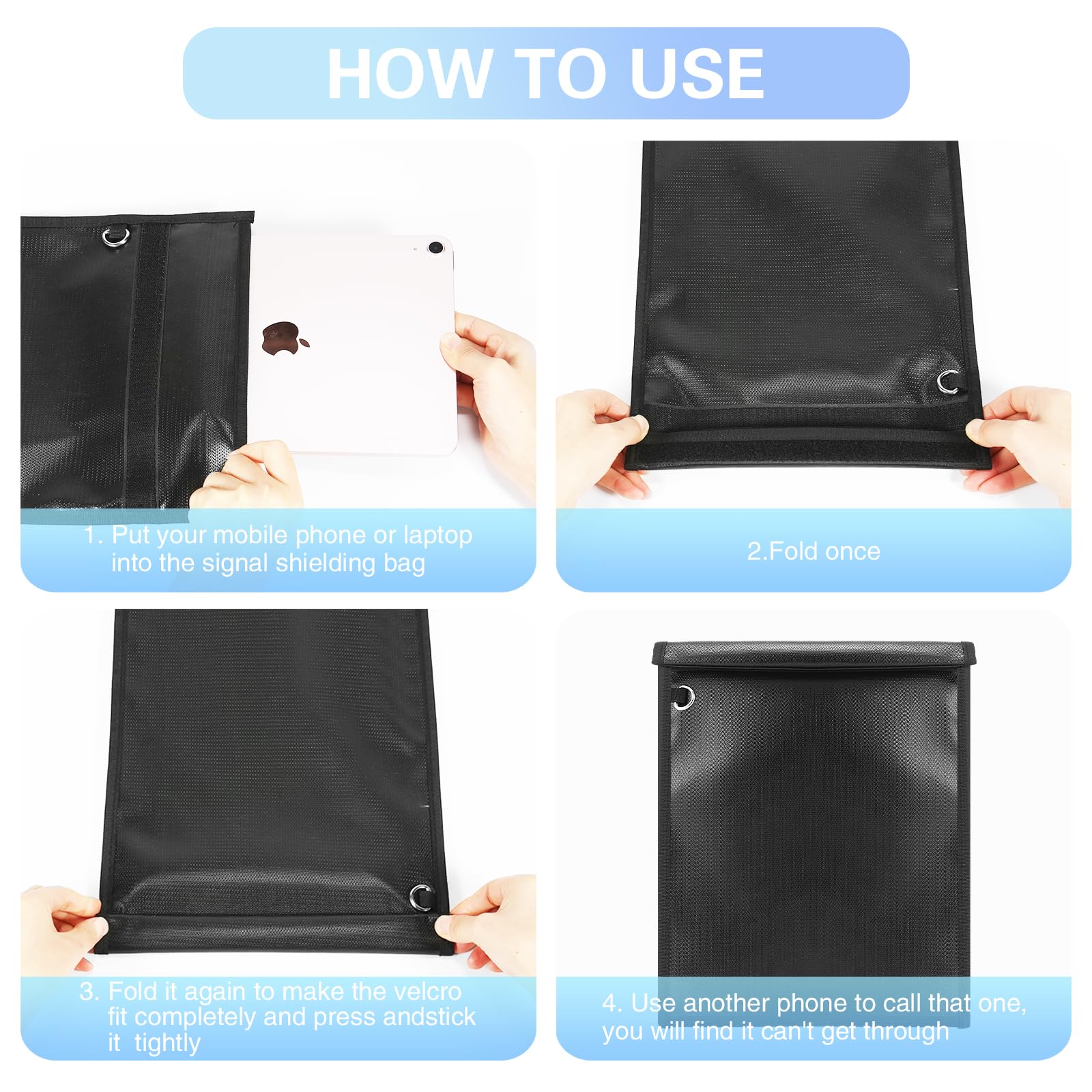 5 Pack Faraday Bags for Laptops, Tablets, Phones & Car Keys - Large RFID Signal Blocker, Anti-Tracking Faraday Cage - Fireproof & Waterproof EMP Protection - Perfect for Travel, Privacy Protection & Electronic Security