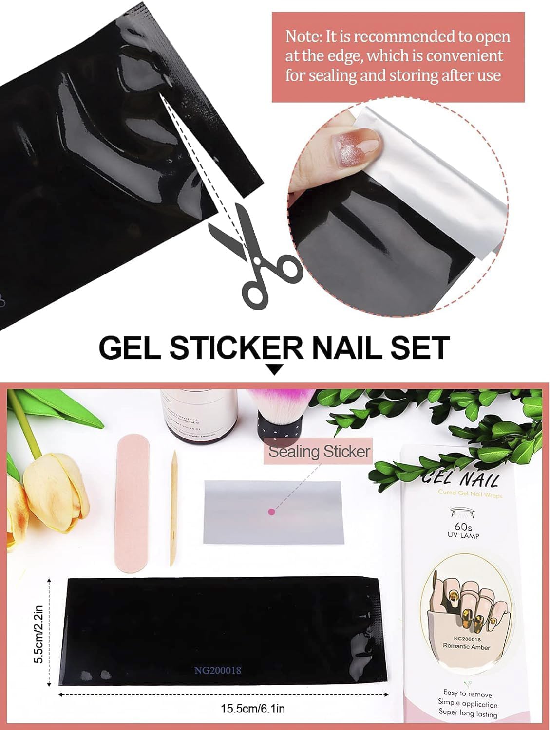 EBANKU Long Lasting Cured Gel Nail Strips - Full Nail Wraps with Strong Adhesive, Agate Gel Nail Polish Stickers, Waterproof Nail Art Decals for Women | Perfect for Home Manicures, Parties, and Special Occasions