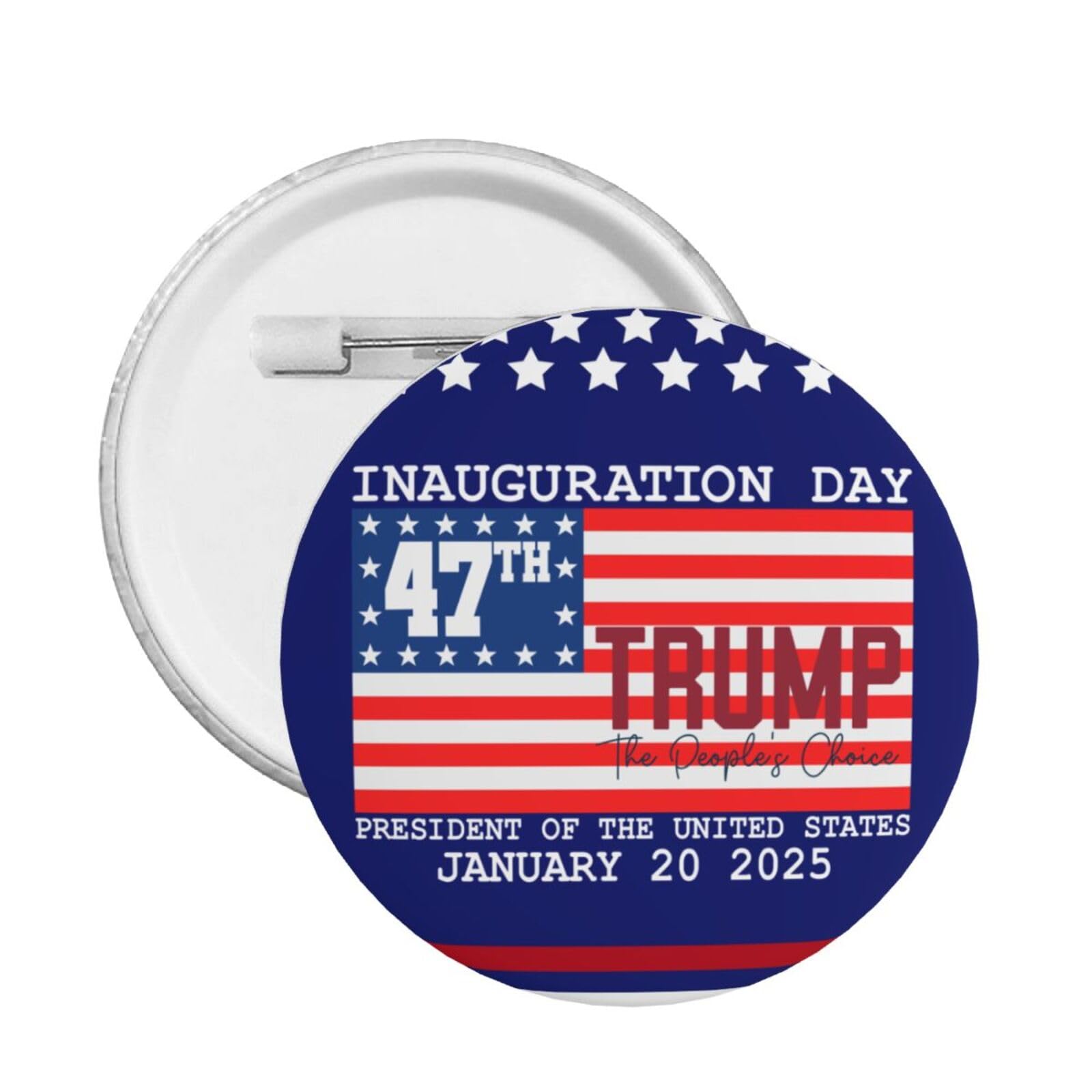 Trump Inauguration Day 2025 Commemorative Pin - January 20th MAGA Round Badge for Clothes, Bags & Hats - Collectible Political Button for Trump Supporters & Campaign Events - Perfect for Rallies, Protests & Patriotic Outfits