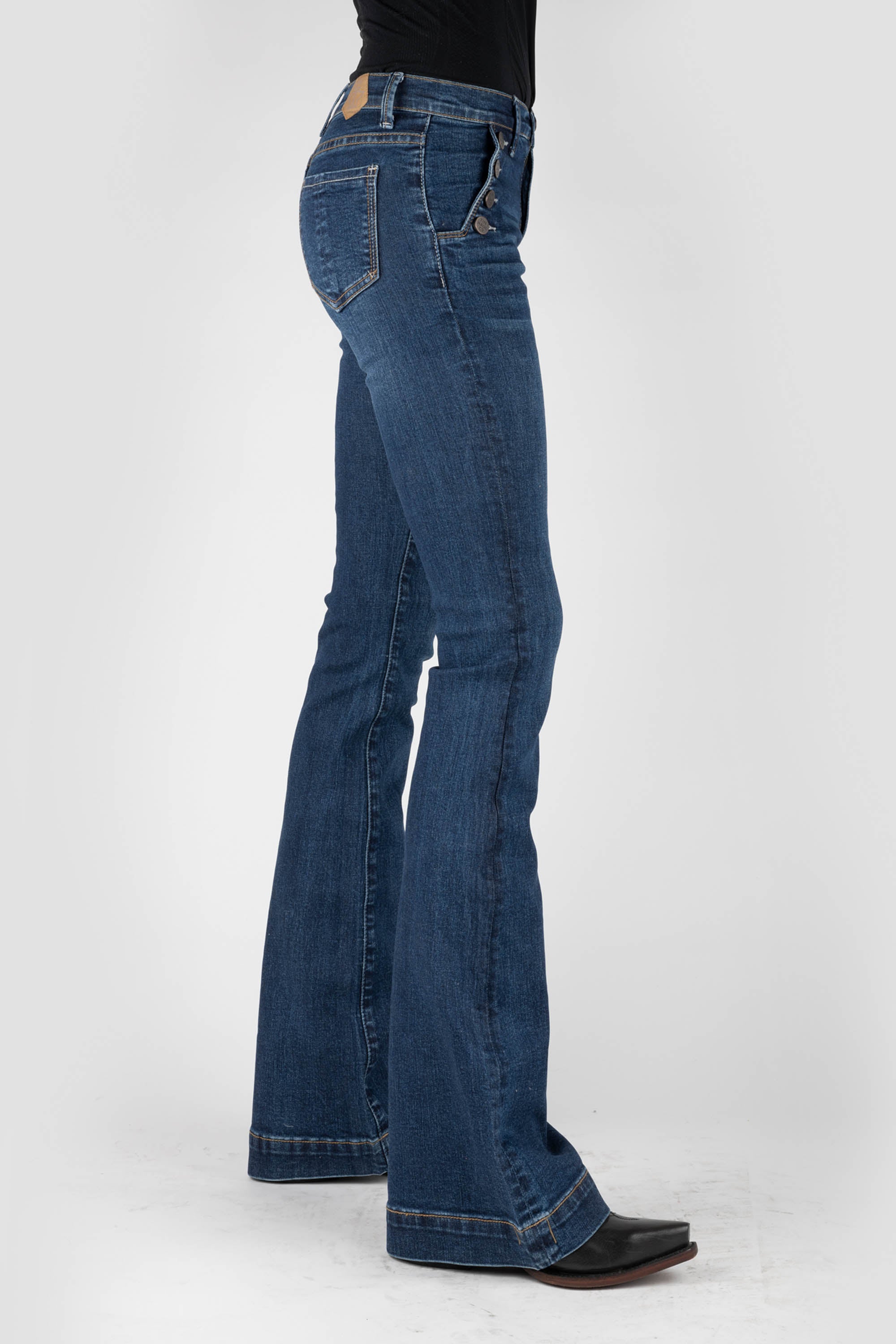 Women's 4-Button Front Pocket Jeans - Stylish & Comfortable Denim Pants for Casual Wear, Work & Everyday Outfits