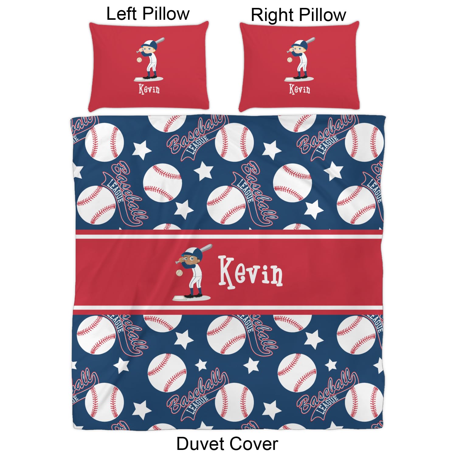 Custom Baseball Duvet Cover Set - Full/Queen Size Bedding for Sports Fans - Perfect for Boys' Rooms, Game Day Decor & Baseball Themed Bedrooms