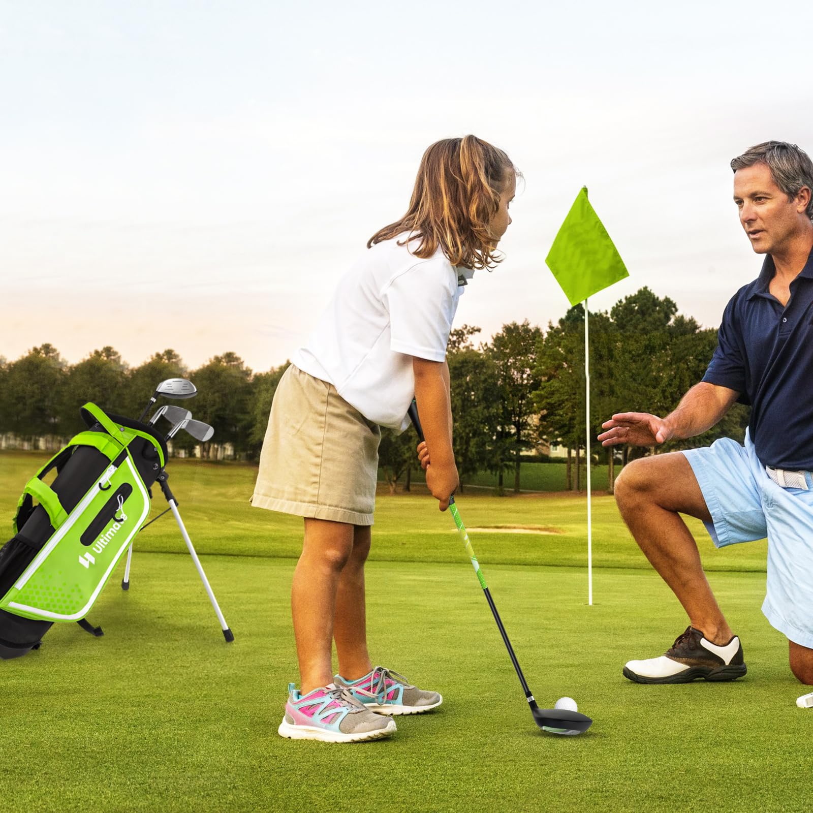 GYMAX Kids Golf Club Set - Right Handed Junior Golf Clubs for Boys & Girls Ages 3-12 | Includes 4/6 Golf Clubs & Stand Bag | Perfect for Backyard Practice, Driving Range & Golf Course Training