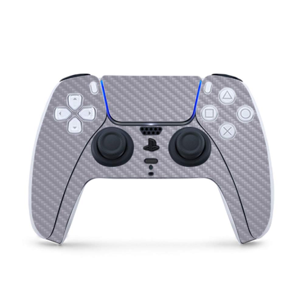 Premium Carbon Fiber Gaming Skin for PS5 Controller - Solid Gray | Durable Textured Finish | Easy to Apply & Remove | Made in USA | Perfect for Gaming Enthusiasts & Customization Lovers