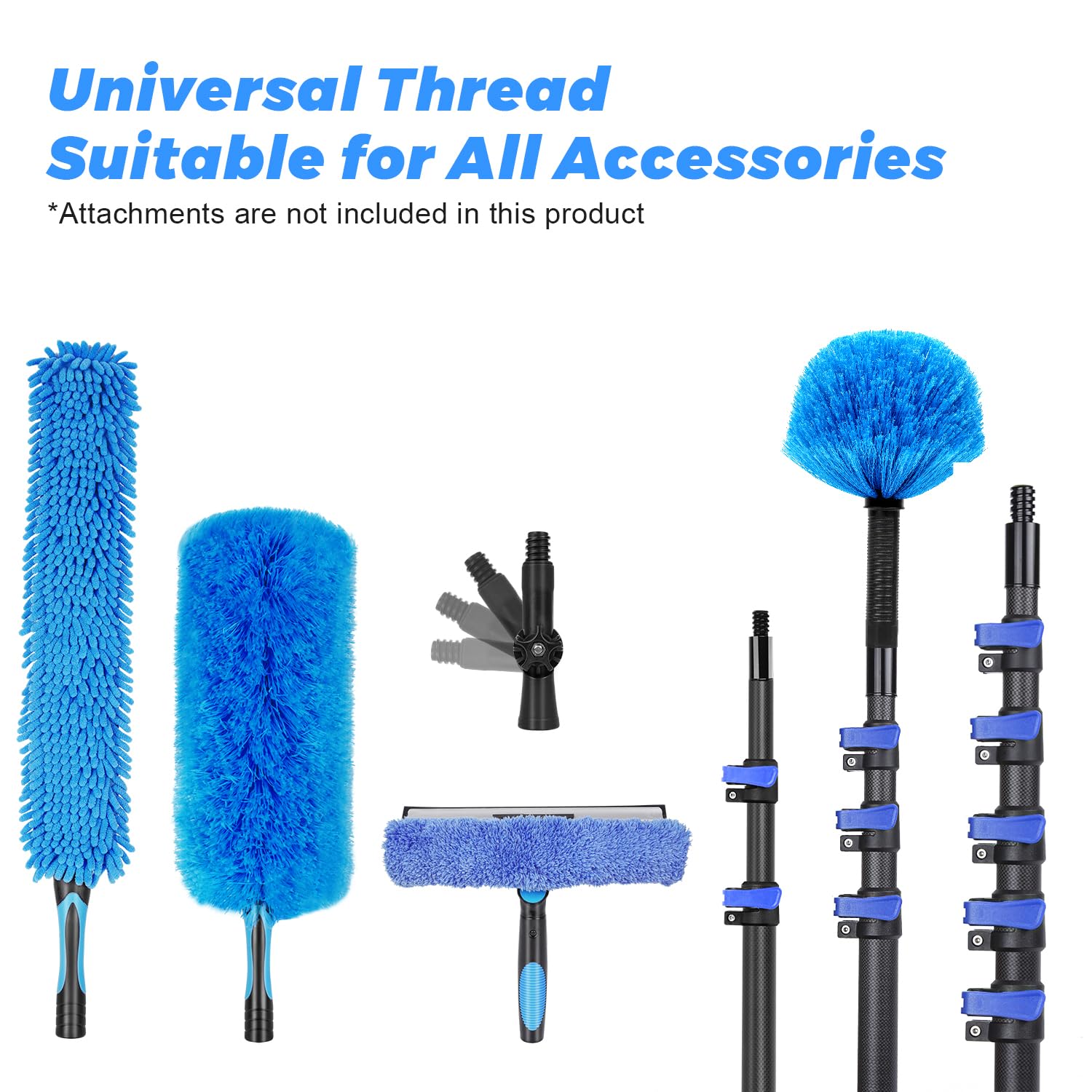Carbon Fiber Telescoping Extension Pole 3.5-12FT - Lightweight Sturdy Paint Roller Pole with Universal Threaded Head - Perfect for Painting, Cleaning, Window Washing & Outdoor Use