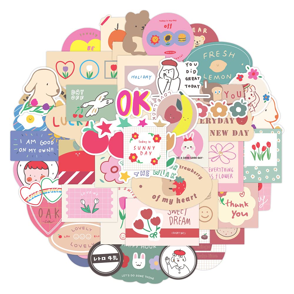 100 PCS Waterproof Vinyl Stickers for Hydro Flask, Laptop, Luggage, Skateboard - Cute Aesthetic VSCO Stickers for Teens, Kids & Girls - Perfect for School, Travel & DIY Decoration
