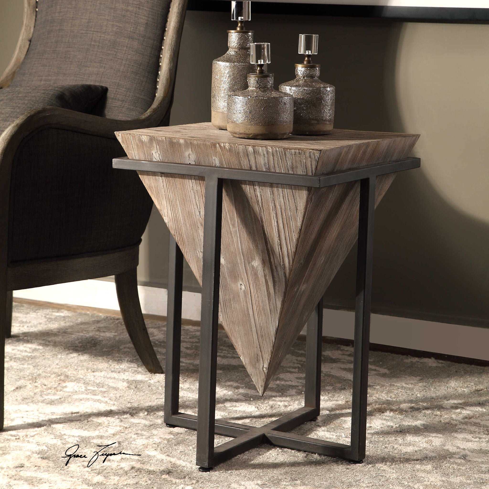 Bertrand Light Brown Wood Accent Table - Modern Side Table for Living Room, Bedroom & Office Decor