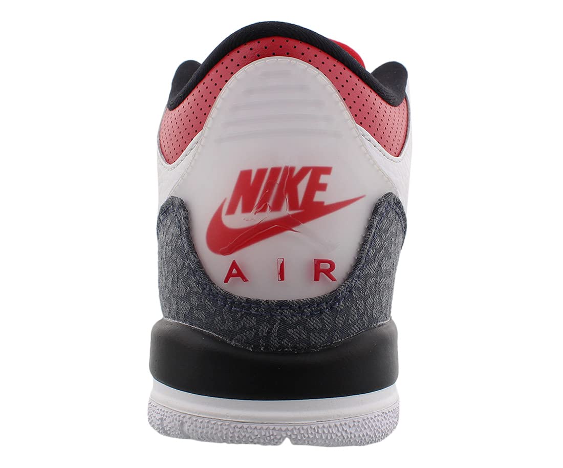 Nike Kids' Jordan 3 Retro SE Fire Red Denim Basketball Shoes - Boys' & Girls' High-Top Sneakers for Basketball, Casual Wear & Street Style Fashion