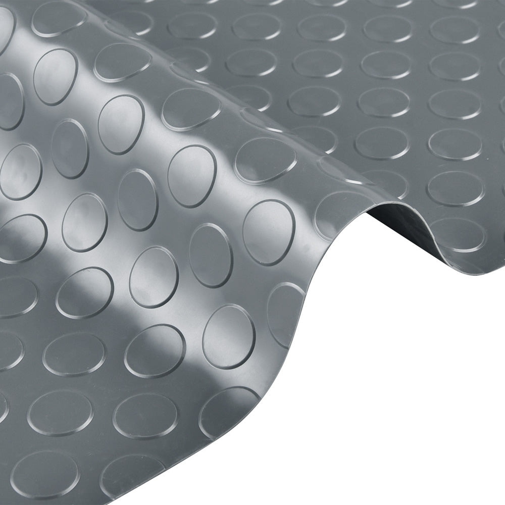 TheLAShop Heavy Duty Garage Flooring Mat - 6.5x19.5 ft Coin Pattern Vinyl Floor Tiles for Garage, Workshop & Basement - Durable, Easy to Clean & Slip-Resistant