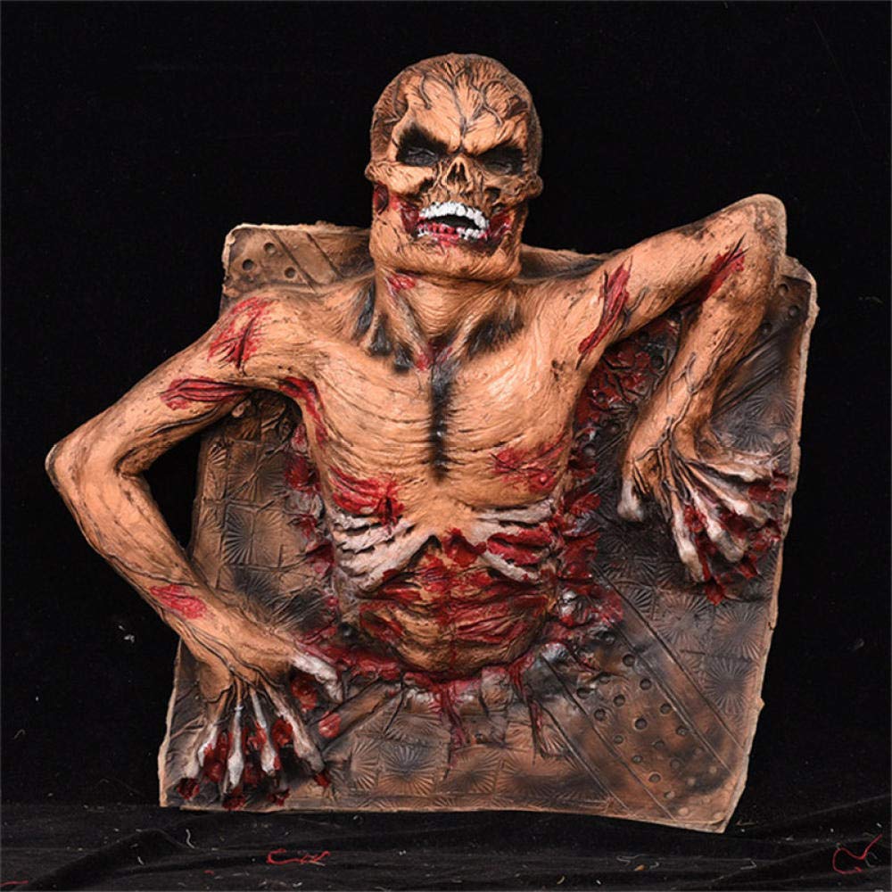 Latex Zombie Statue Sculpture - Halloween Party & Office Decorations - Spooky Home, Garden, and Event Decoration