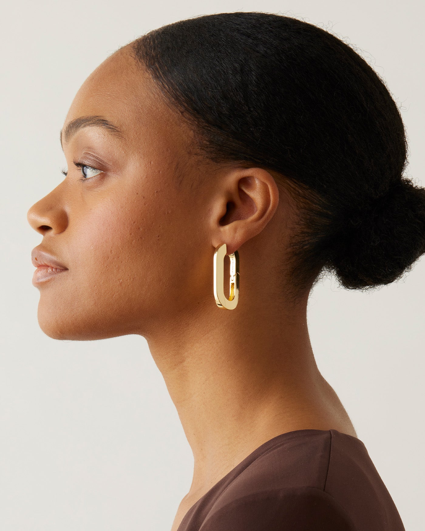 Elegant Gold Plated U Link Earrings for Women - Trendy Hoop Earrings for Daily Wear, Parties & Gifts
