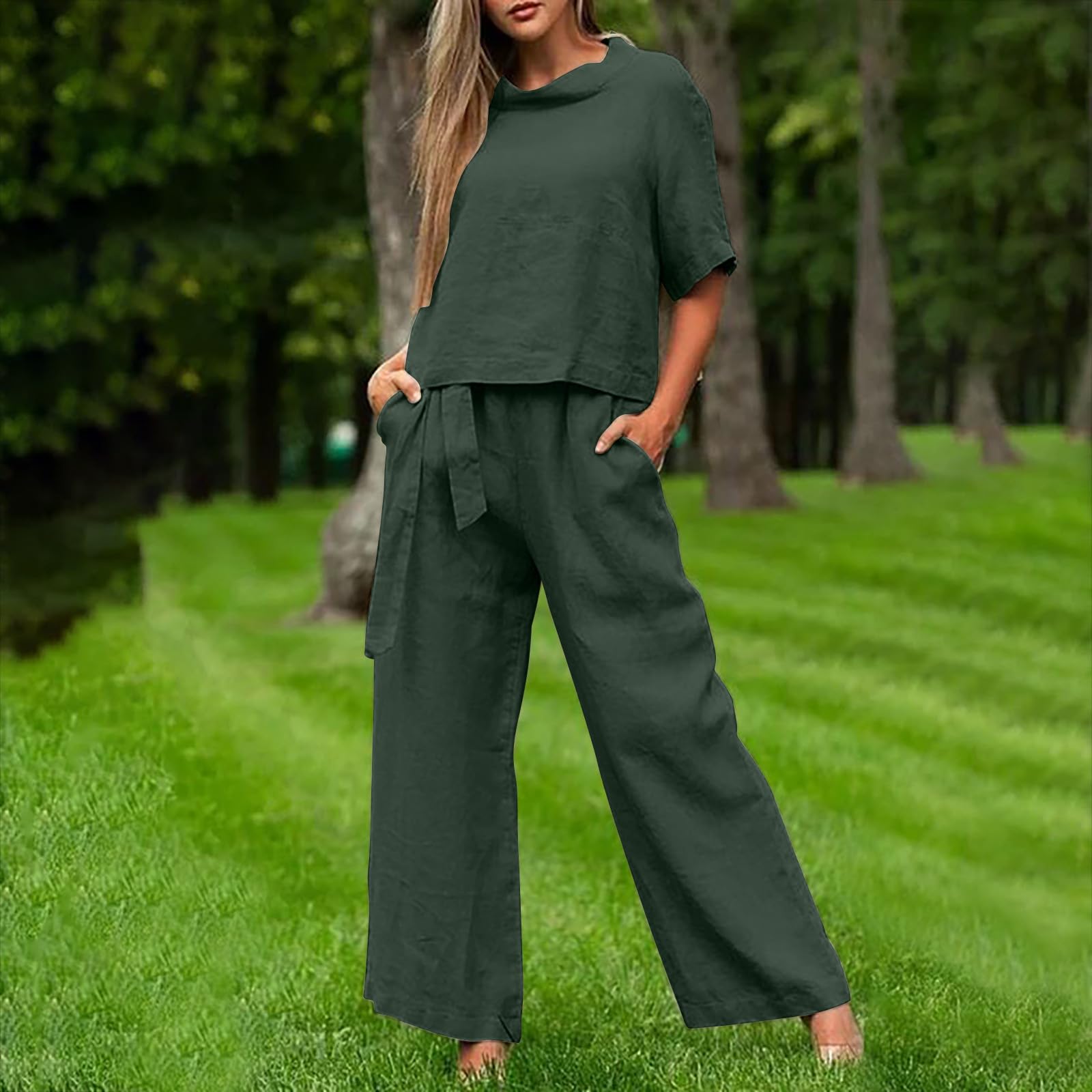 Women's 2-Piece Lounge Set - Soft Loose Shirt & Comfortable Pants - Cozy Fall Outfits for Women | Perfect for Home Relaxation, Yoga & Casual Wear