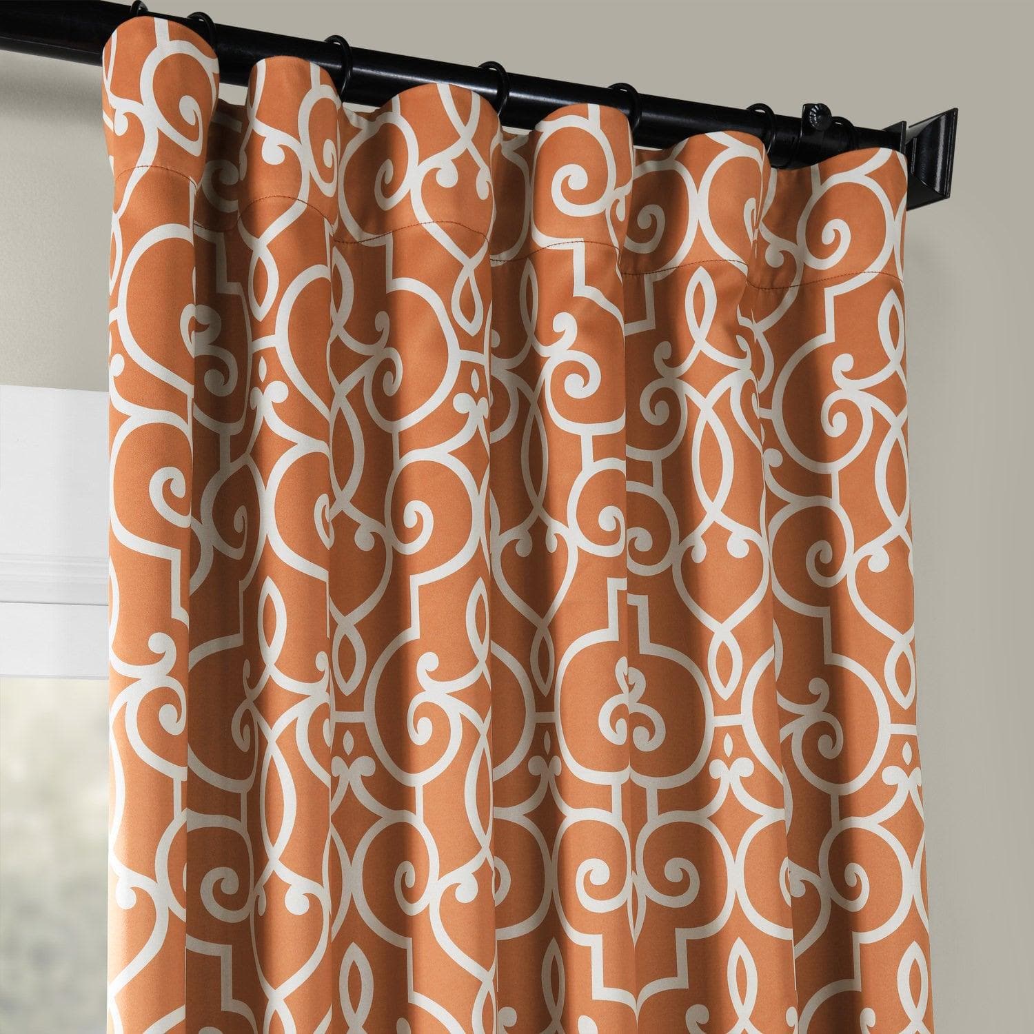 Stylish Rust Geometric Blackout Curtains for Bedroom & Living Room - Modern Window Treatment for Light Blocking & Privacy