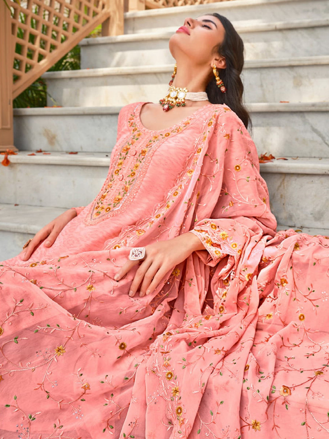 Stylish Baby Pink Designer Pant Suit with Heavy Embroidery - Perfect for Weddings, Parties & Special Occasions