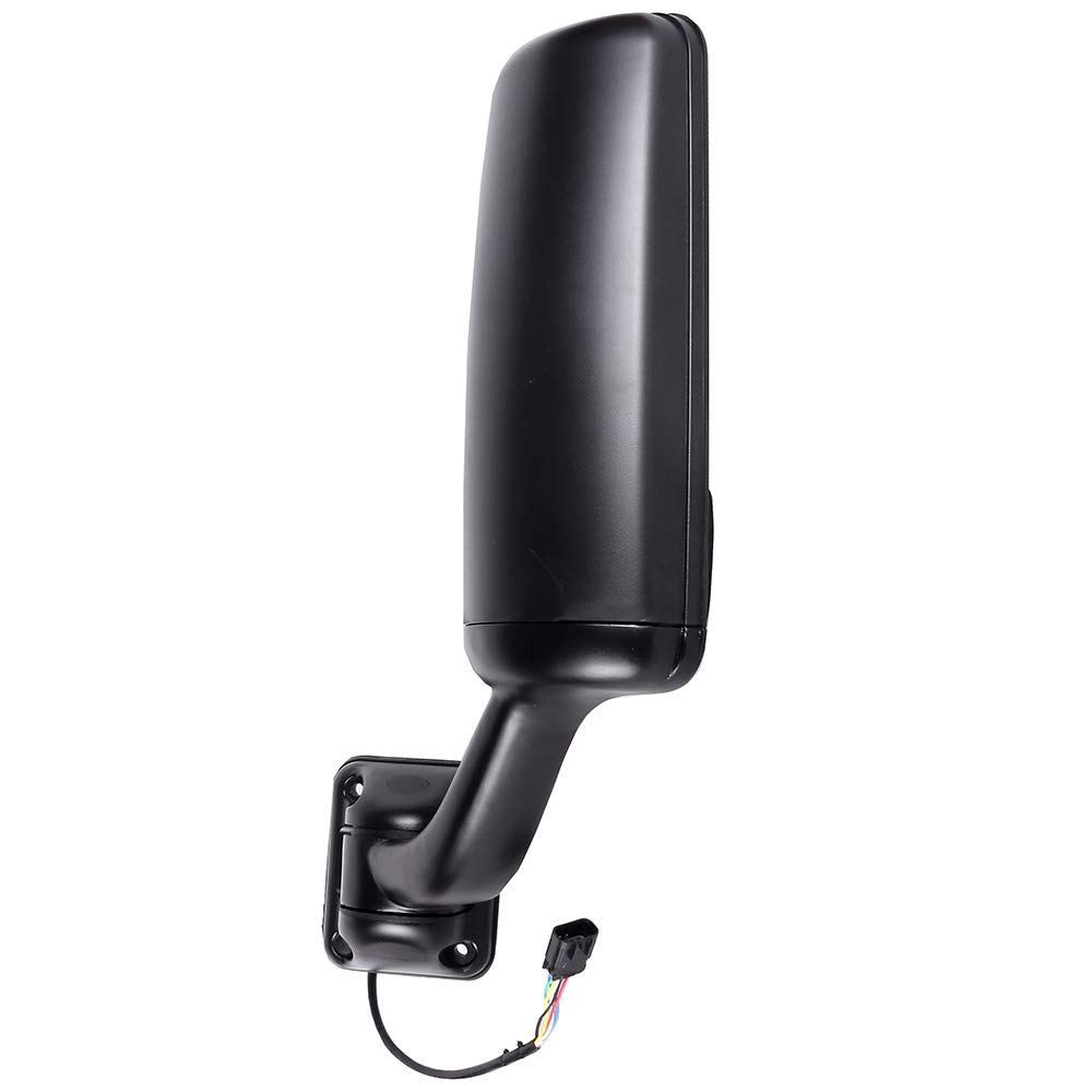 Heated Power-Adjusted Black Manual Folding Truck Hood Mirror - Compatible with 2008-2016 Freightliner Cascadia (Left Side Upgrade) | Durable Rearview Mirror for Enhanced Visibility & Safety in All Weather Conditions