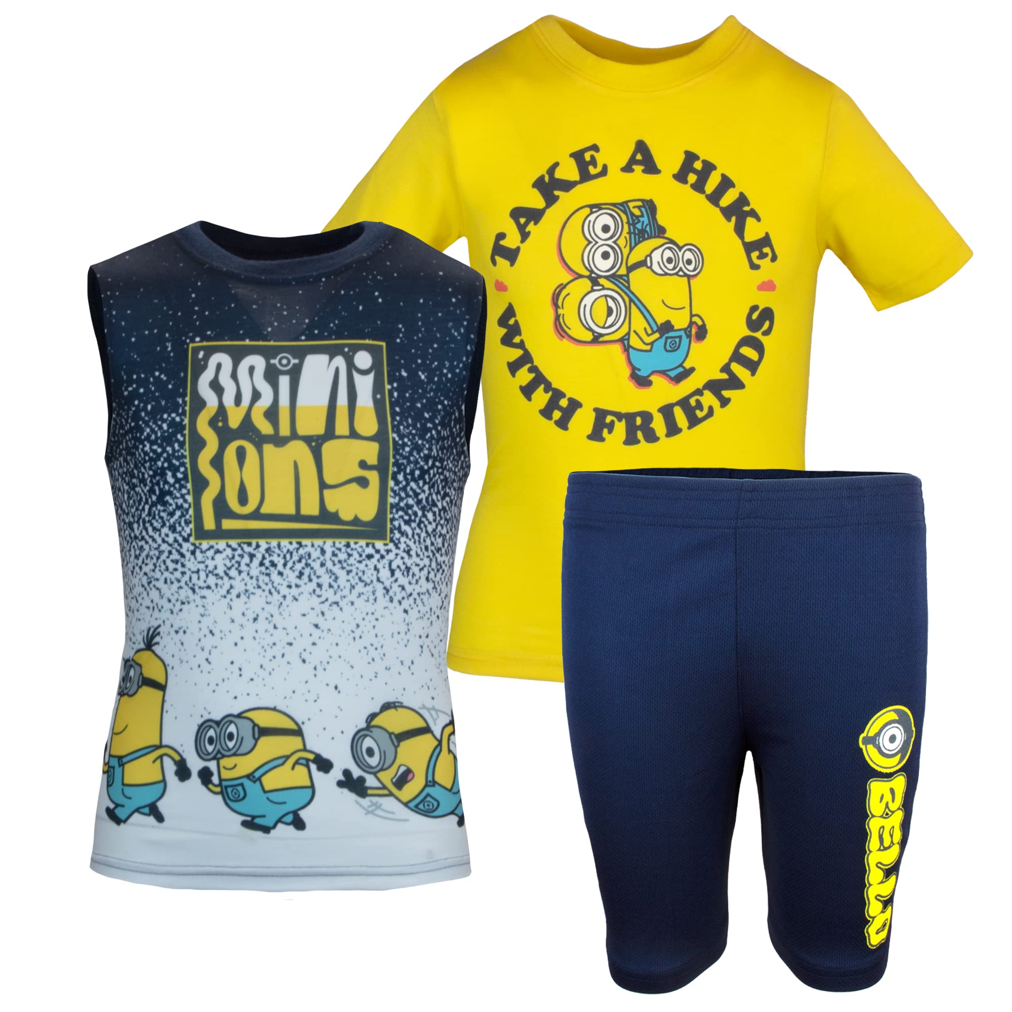 Minions Boys T-Shirt & Shorts Set - Despicable Me Outfit for Play & Parties