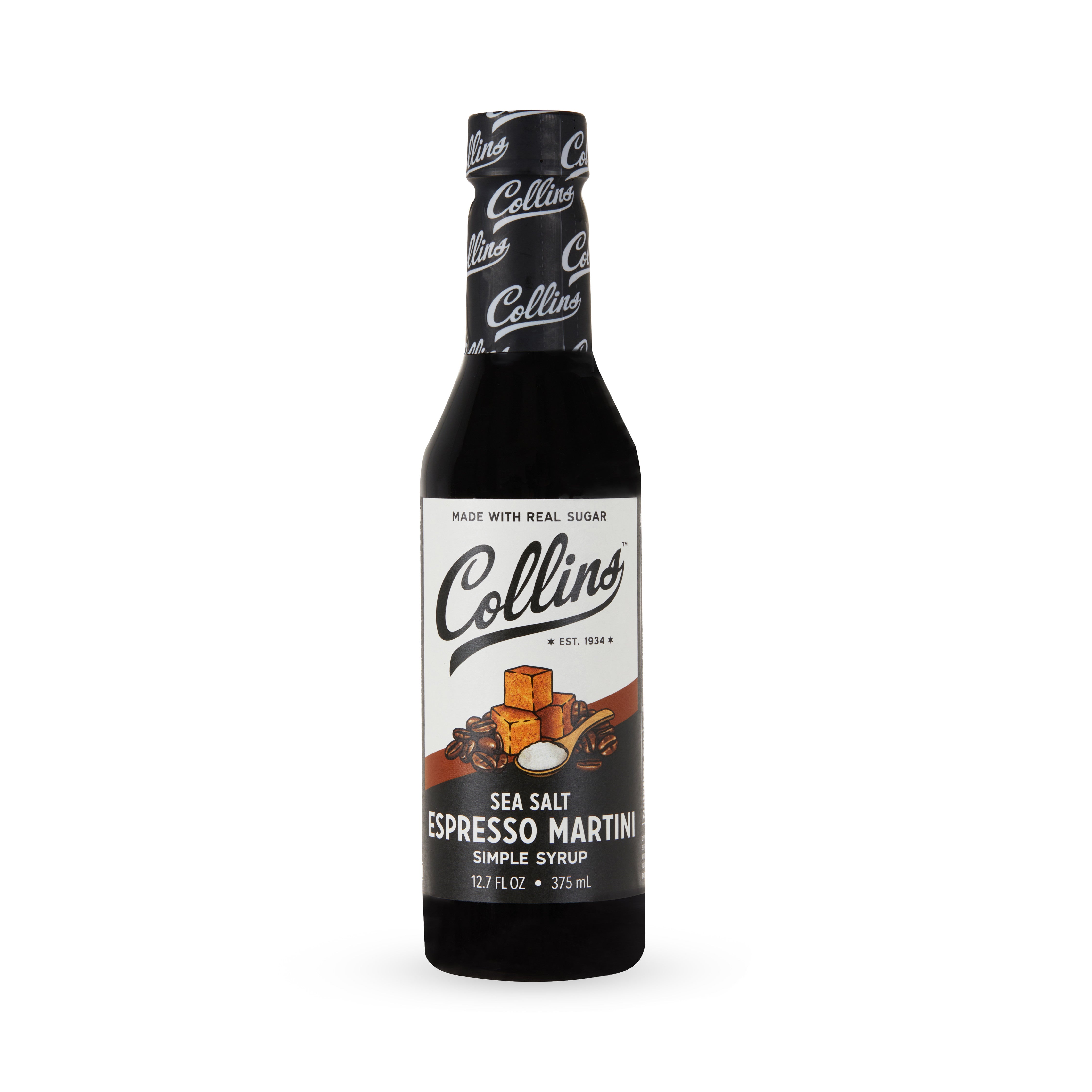 Premium Sea Salt Espresso Martini Syrup - 12.7 oz (375ml) Cocktail Mixer for Home Bars, Coffee Shops & Parties - Rich Coffee Flavor with Subtle Saltiness