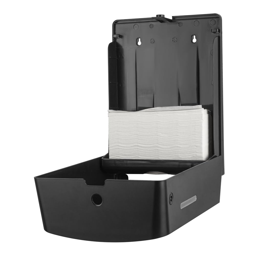 EZbrnd Wall Mount Multifold Paper Towel Dispenser - Black (3300B-EZ) for Kitchen, Bathroom, Office, RV & Airbnb | Space-Saving & Hygienic Solution for Homes & Commercial Spaces