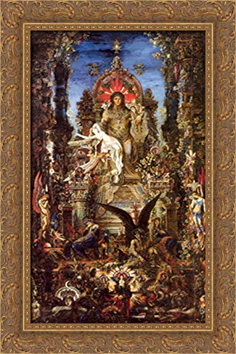 Gustave Moreau Jupiter and Semele 16x24 Gold Ornate Wood Framed Canvas Art - Perfect for Living Room, Bedroom & Office Wall Decor