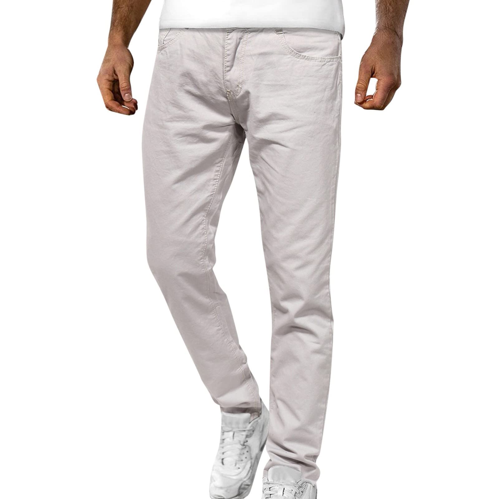 **Men's Mid-Waist Zip Pocket Casual Jeans - Classic 501 Fit for Everyday Wear | Perfect for Work, Travel & Outdoor Activities**