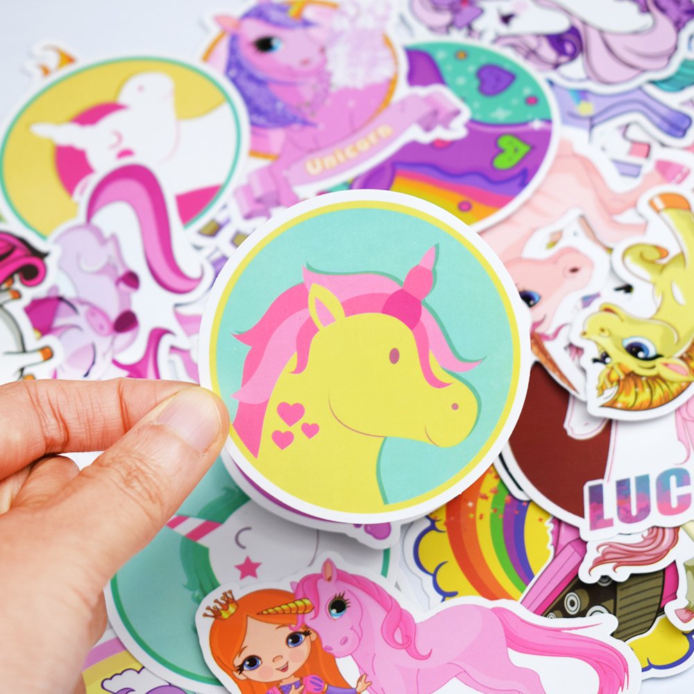 Unicorn Stickers for Kids & Girls - Water Bottle & Laptop Decals