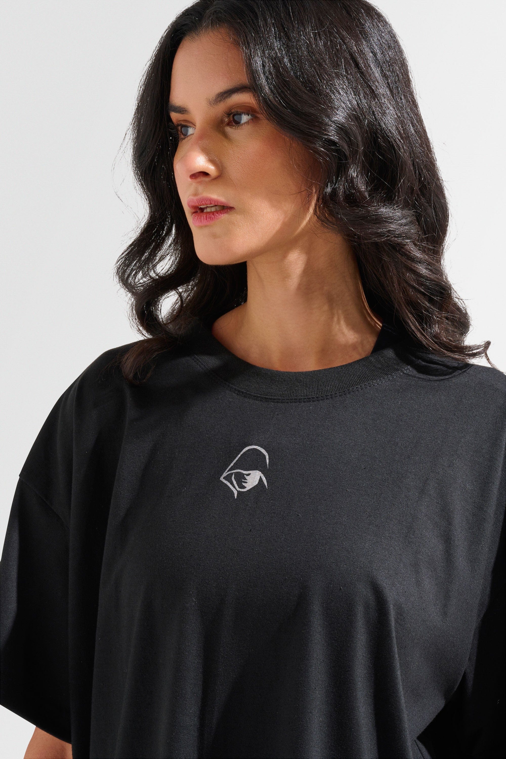 Oversized T-Shirt for Women - Soft Cotton Relaxed Fit Tee - Black Casual Shirt for Everyday Wear, Lounge & Street Style