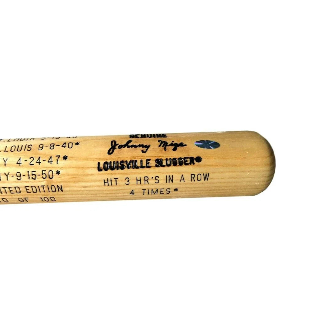 Johnny Mize Autographed St. Louis Cardinals Baseball Bat with Home Run Stat & COA - Limited Edition #D/100 - Perfect for Sports Memorabilia Collectors and Cardinals Fans Display
