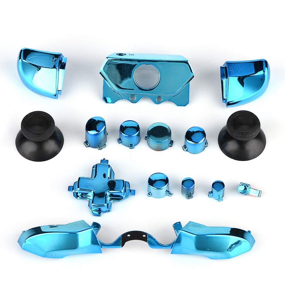 Original Title: Restokki Guide Button Full Button Sets Mod Ersetzen Sie Teil für Microsoft Xbox One Controller 3,5-mm-Buchse(Blau)   Optimized Title: Restokki Replacement Guide Button & Full Button Set for Microsoft Xbox One Controller with 3.5mm Jack (Blue) - DIY Repair Kit for Enhanced Gaming Experience