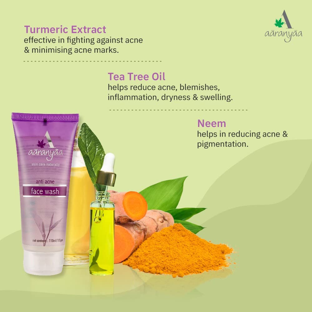 Aaranyaa Anti-Acne Face Wash with Salicylic Acid & Tea Tree Oil (110ml) - Oil Control & Acne Treatment for Oily, Acne-Prone Skin - Gentle Cleanser for Men, Women & Teens - Perfect for Daily Skincare Routine & Breakout Prevention