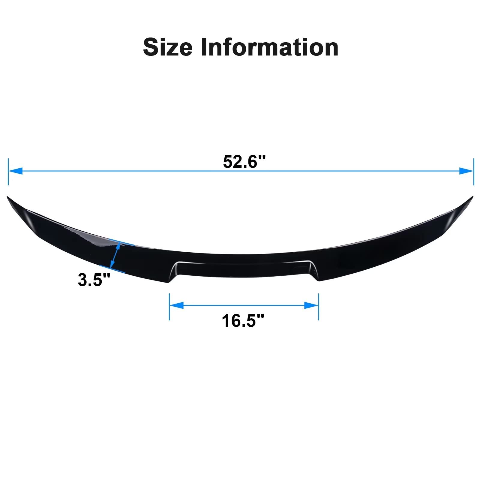 Honda Accord 10th Gen 2018-2021 Trunk Spoiler Wing - ABS Plastic Lip Spoiler for 4 Door Sedan - Glossy Black Automotive Exterior Accessory | Enhances Style & Aerodynamics for Daily Driving & Car Shows