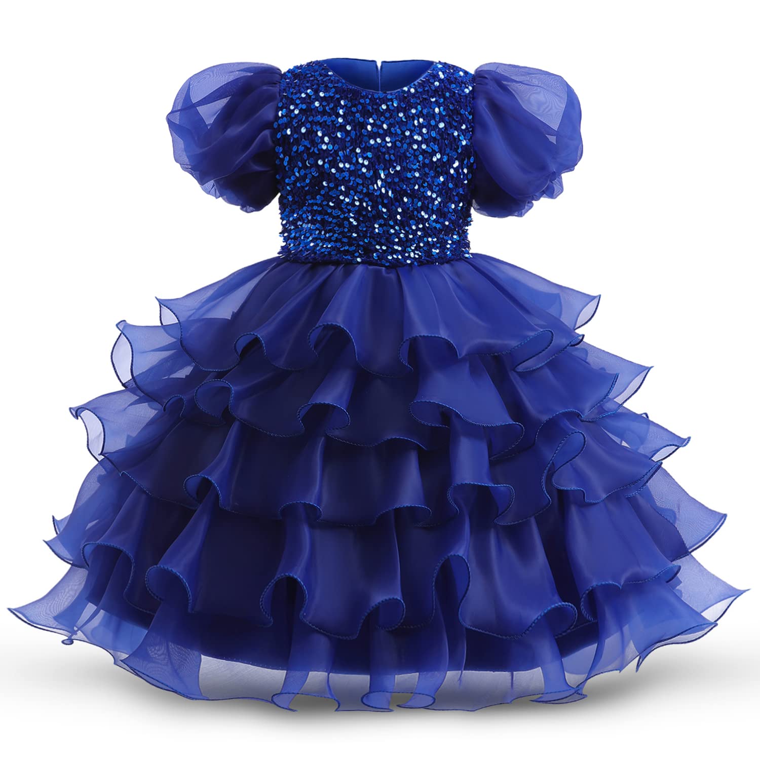 NNJXD Girls Ruffled Lace Party Dress for Weddings & Special Occasions - Perfect for Birthday Parties, Pageants, and Formal Events