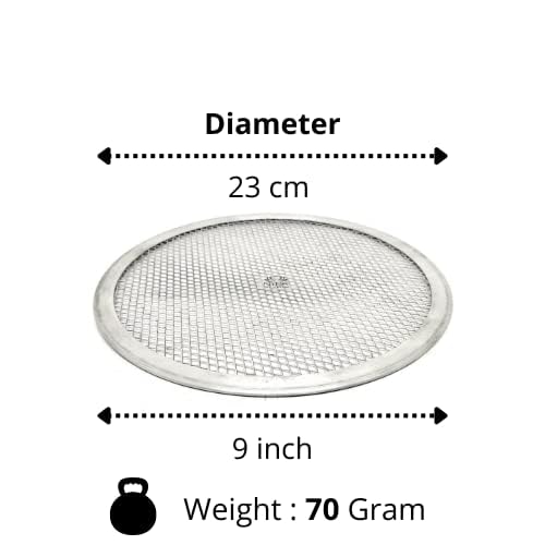NYRA® 9-Inch Aluminum Round Pizza Screen - Oven-Safe Baking Mesh Tray for Perfect Homemade Pizza, Bread & Pastries - Ideal for Restaurants, Home Kitchens & Outdoor Cooking
