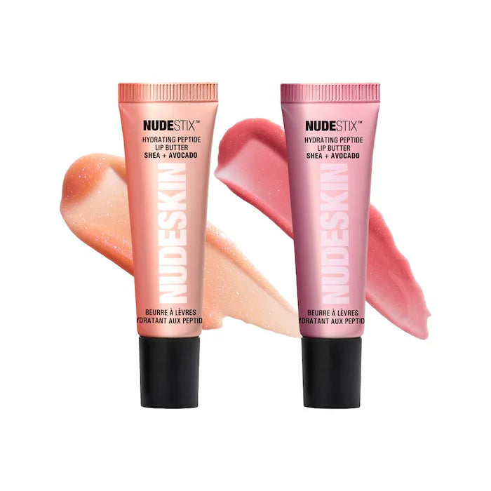 NUDESTIX Nudeglow Hydrating Peptide Lip Butter Set - Moisturizing Lip Care for Dry Lips | Perfect for Daily Hydration & Nighttime Lip Treatment
