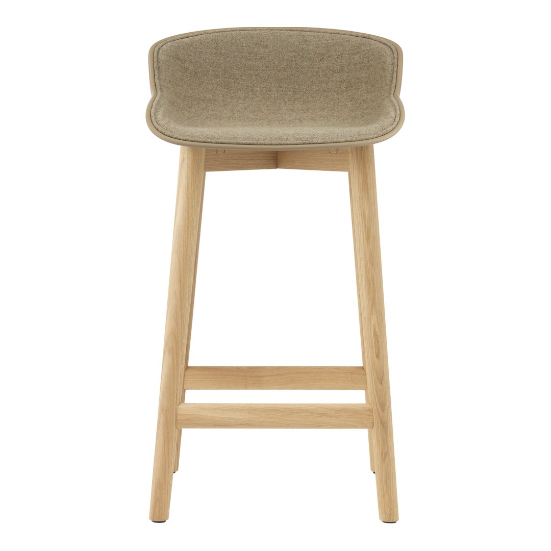Premium Hyg Counter Stool with Front Upholstered Seat and Wood Base - Perfect for Kitchen Islands, Bars & Breakfast Nooks