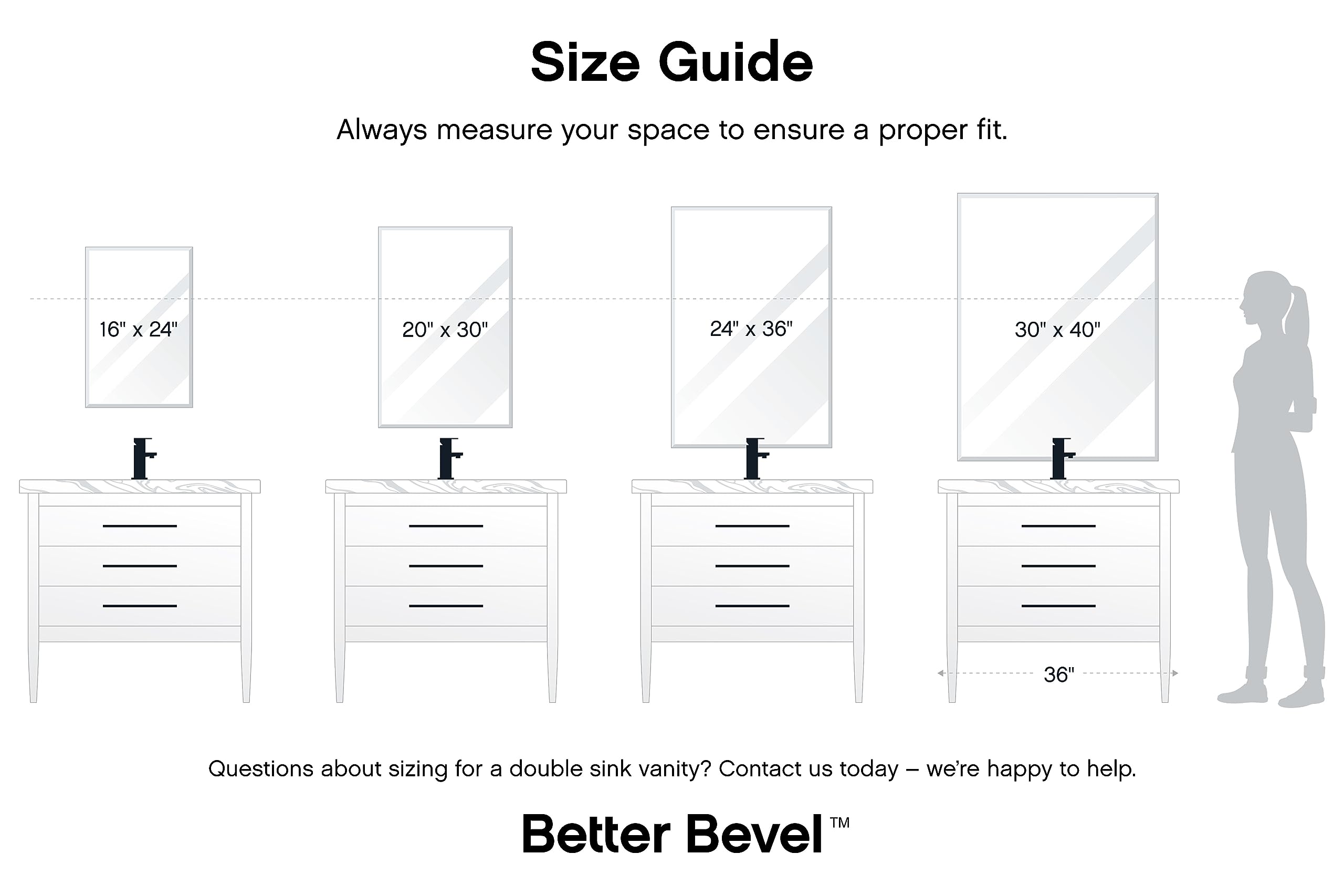 Better Bevel Frameless Rectangle Mirror - 18