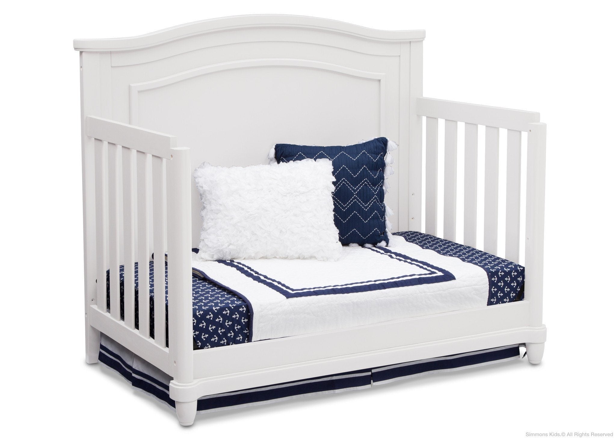 Belmont 4-in-1 Convertible Baby Crib - White Nursery Furniture for Newborn to Toddler Bed | Perfect for Modern Nursery, Bedroom & Daycare Use