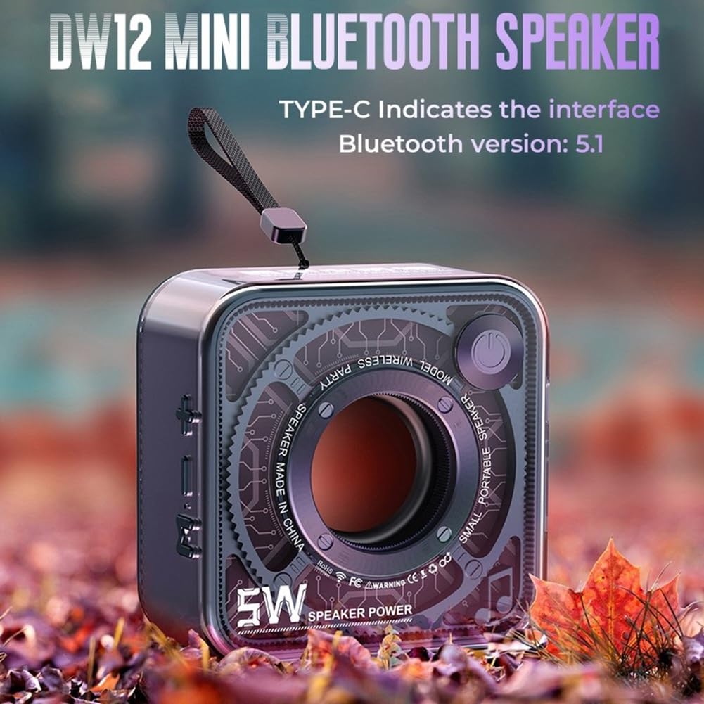 Mecha Style Transparent Bluetooth Speaker - Portable Wireless Outdoor Speaker with HD Call & Powerful Bass, Perfect for Hiking, Camping, Beach & Sports Activities