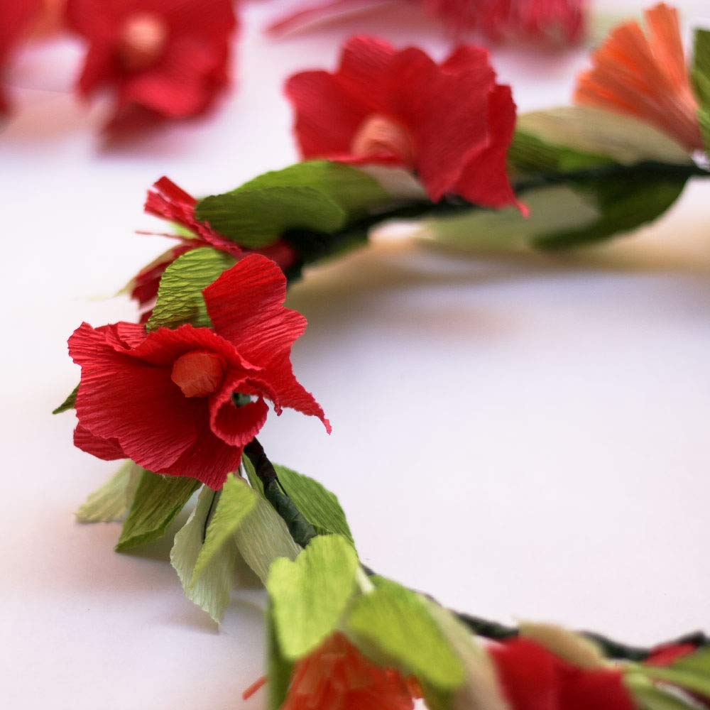 Just Flowers® Premium Red Crepe Paper & Duplex Paper Rolls - 8ft Length x 20in Width (2 Pack) for DIY Flower Arrangements, Party Decorations, and Craft Projects