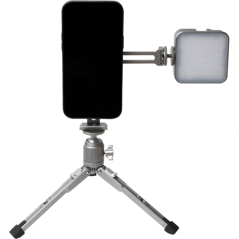 Explorer MX KIT Magnetic Phone Tripod Mount - Compatible with MagSafe iPhones, Includes Adjustable Tabletop Tripod & LED Light for Vlogging, Live Streaming, and Content Creation
