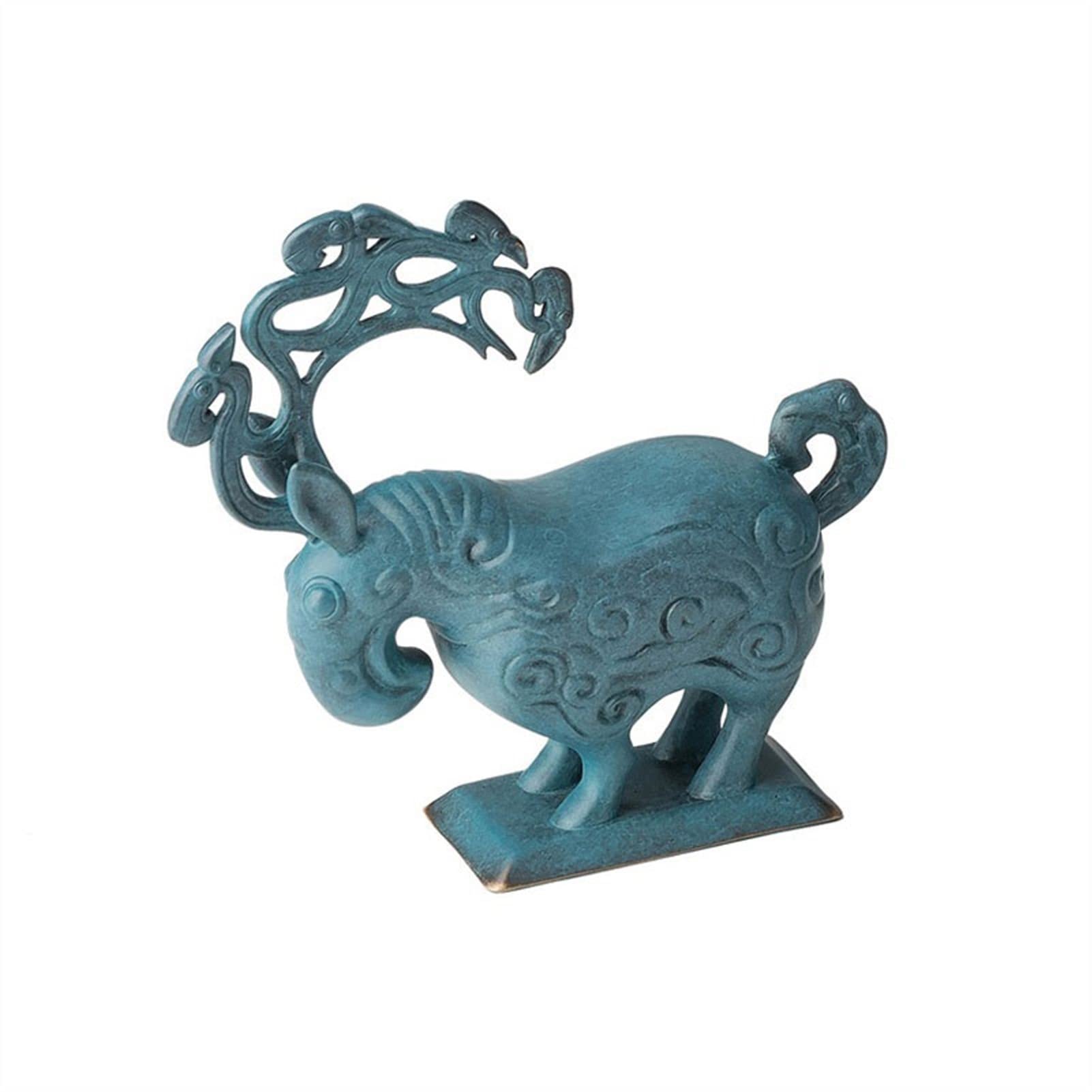 Zxb-Shop Brass Animal Statues - Modern Small Animal Figurines for Home & Office Decor, Desktop Decoration for Living Room, Bedroom, Cabinets & Workspace | Perfect Gift & Feng Shui Decor