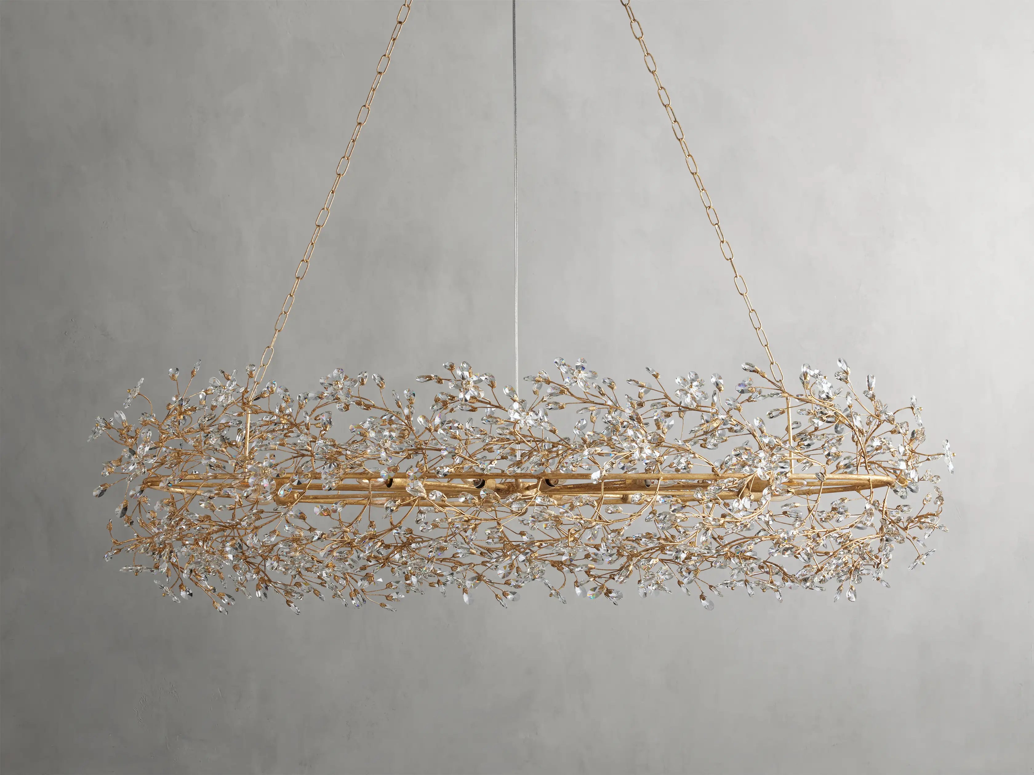 Fiore Oval Chandelier 62'' 74'' - Modern Crystal Ceiling Light Fixture for Dining Room, Living Room & Bedroom | Elegant Lighting for Home Decor