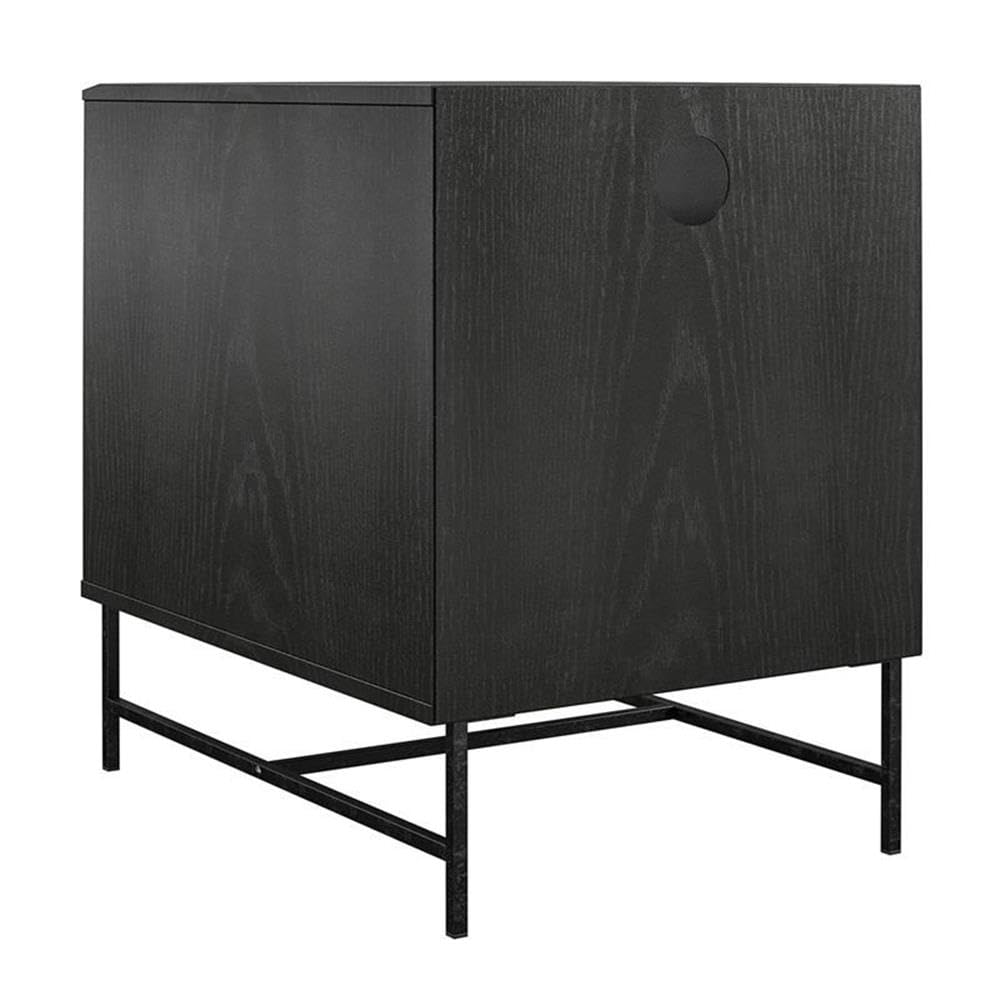 Ameriwood Home Reznor End Table - Black Oak Finish, Small Side Table for Living Room, Bedroom, or Office - Modern Nightstand with Sturdy Wood Construction