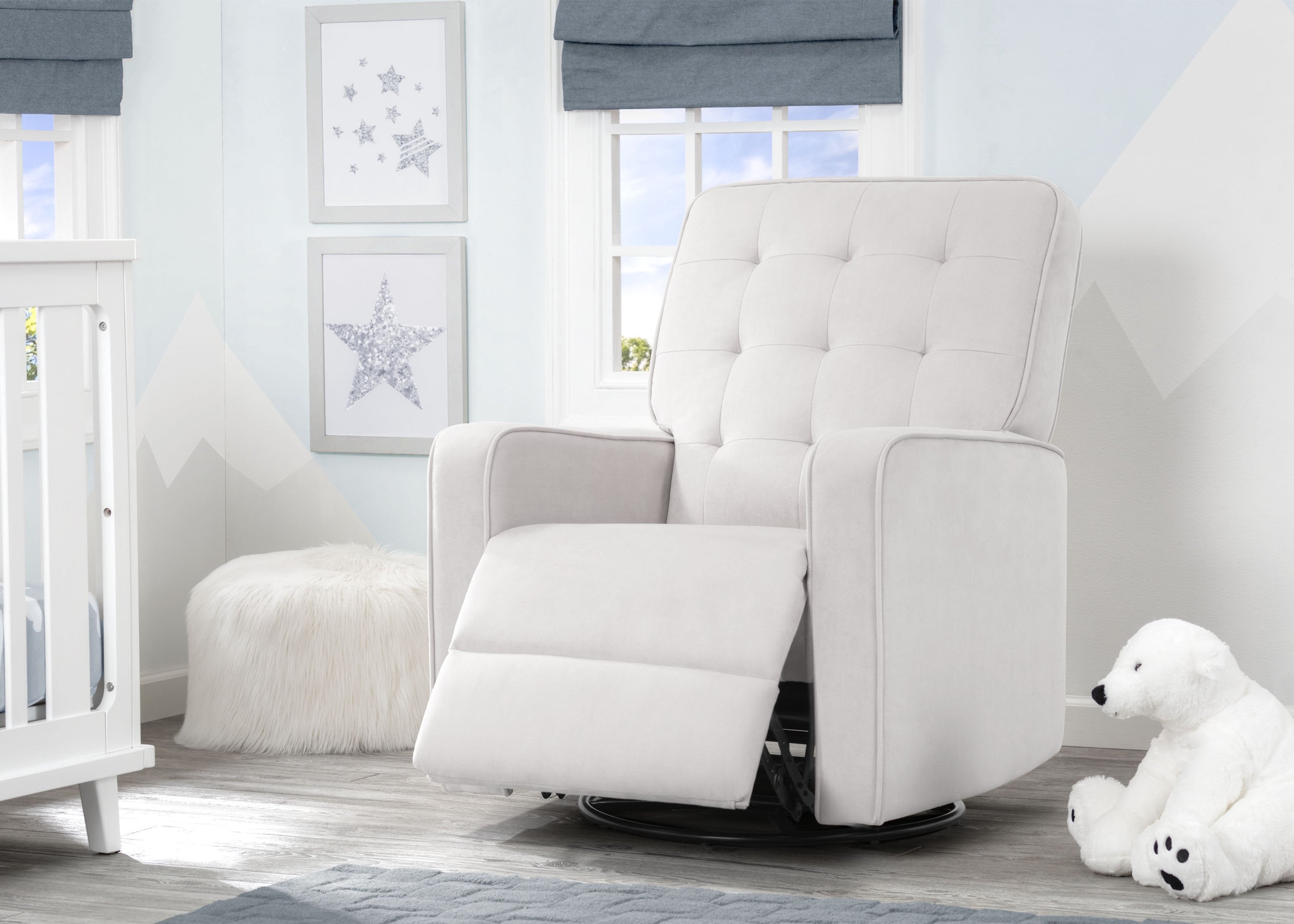 Premium Graham Nursery Glider Swivel Recliner Chair with LiveSmart Fabric by Culp - Perfect for Baby Nurseries, Breastfeeding & Relaxing in Nursery Rooms