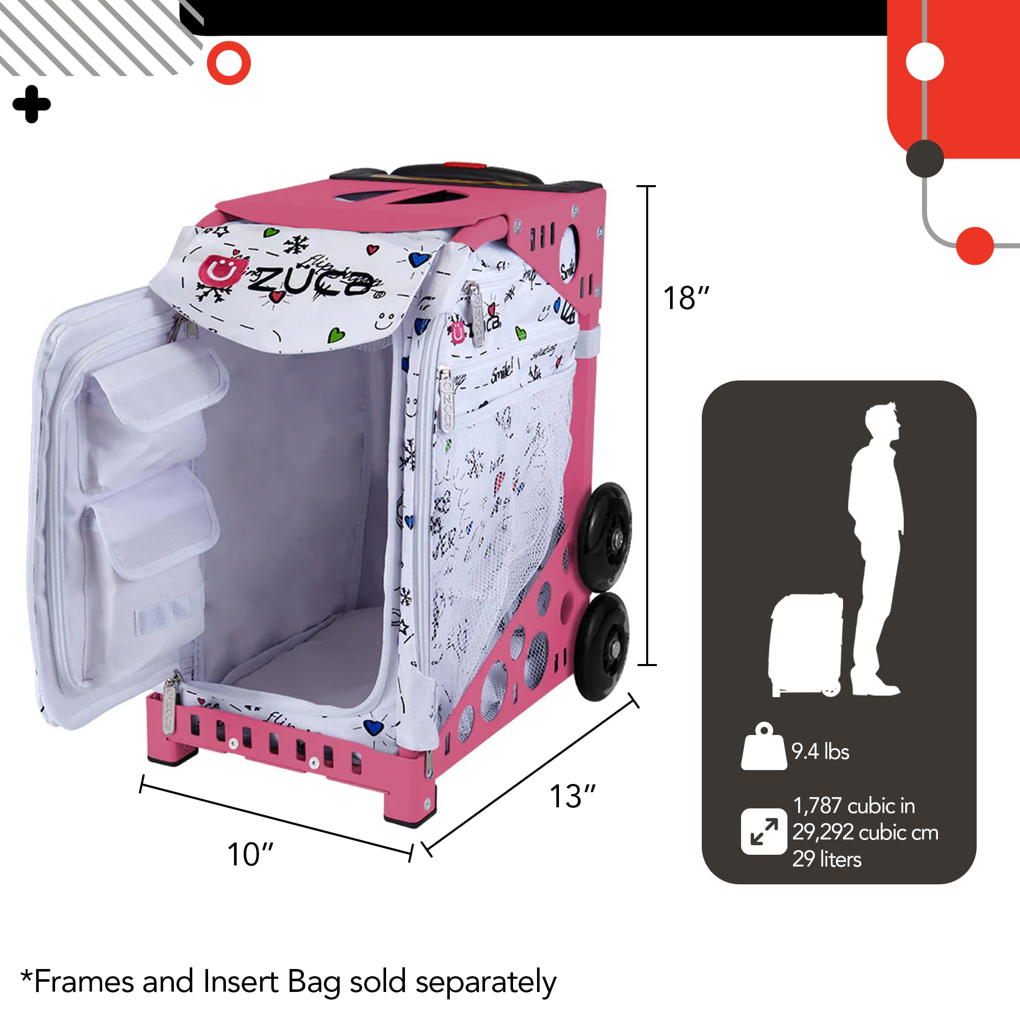 Zuca SK8 Sport Insert Bag - Durable Skateboard Backpack for Athletes & Skaters - Perfect for Skateboarding, Travel & Gym Use - Model 89055900385