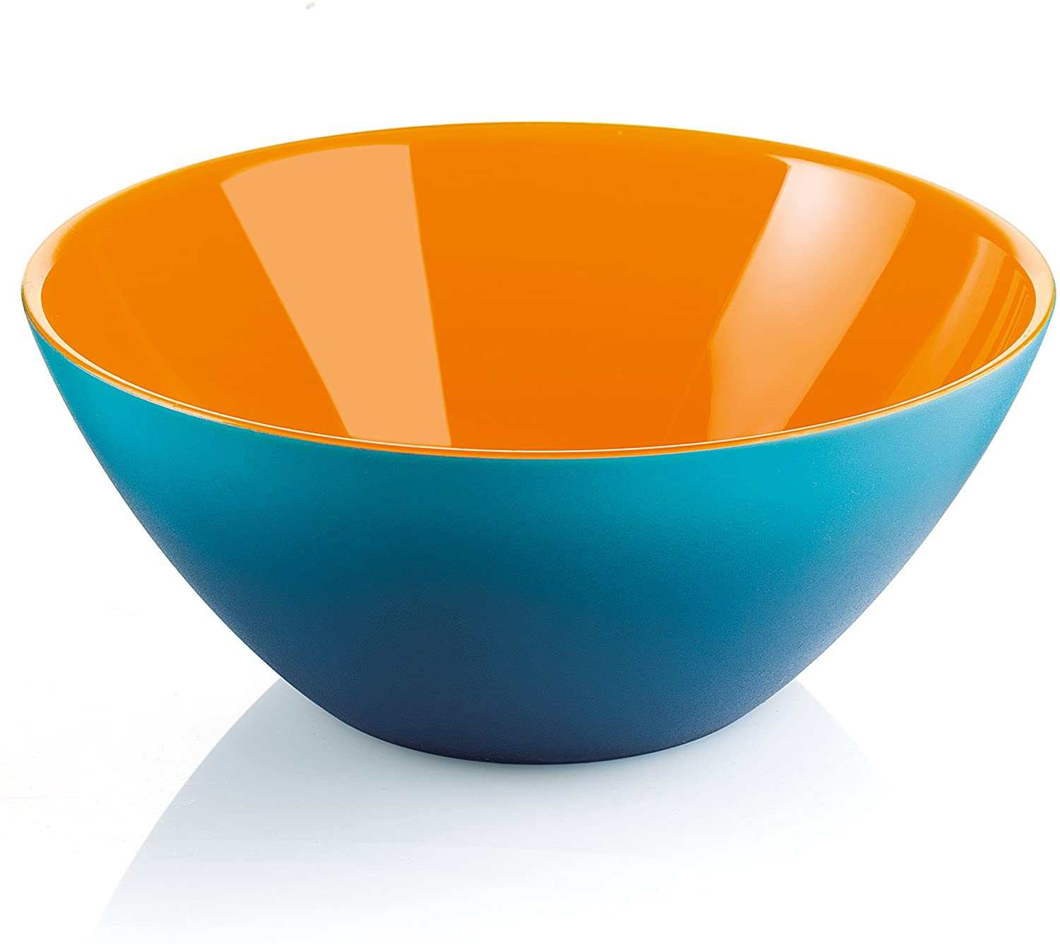 Guzzini My Fusion Small Bowls Set of 2 - BPA Free Shatter Resistant Acrylic Bowls 4.75 Inch Diameter - Perfect for Desserts, Soups, Salads & Side Dishes - Blue & Orange - Great for Parties, Picnics & Everyday Dining