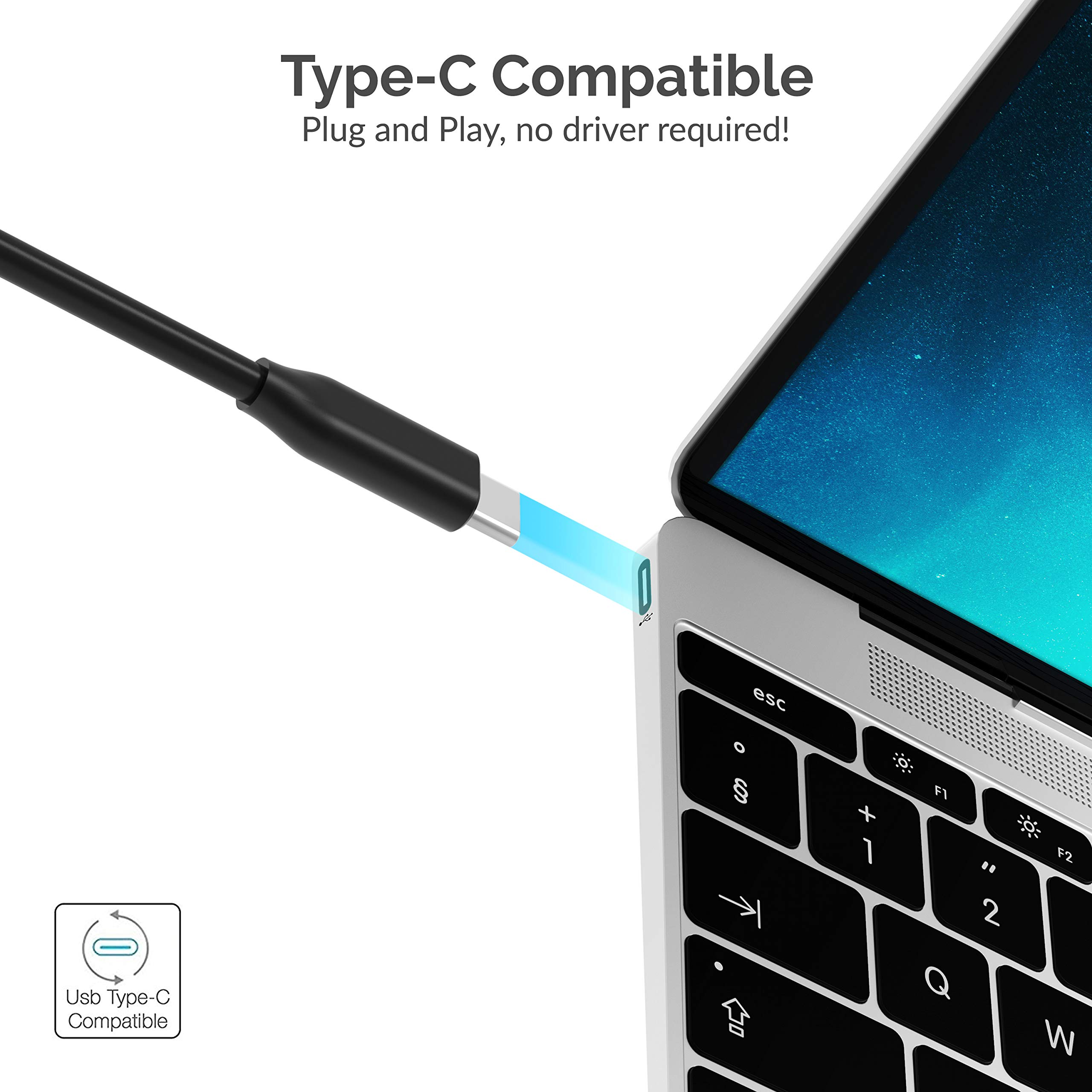Sabrent 6-in-1 USB C Hub with HDMI Adapter, USB C to USB Adapter, SD/microSD Card Reader, USB A Ports & Power Delivery - Perfect for MacBook, Chromebook, Surface Pro & More (HB-TC6C) - Ideal for Home Office, Travel & Multi-Device Connectivity