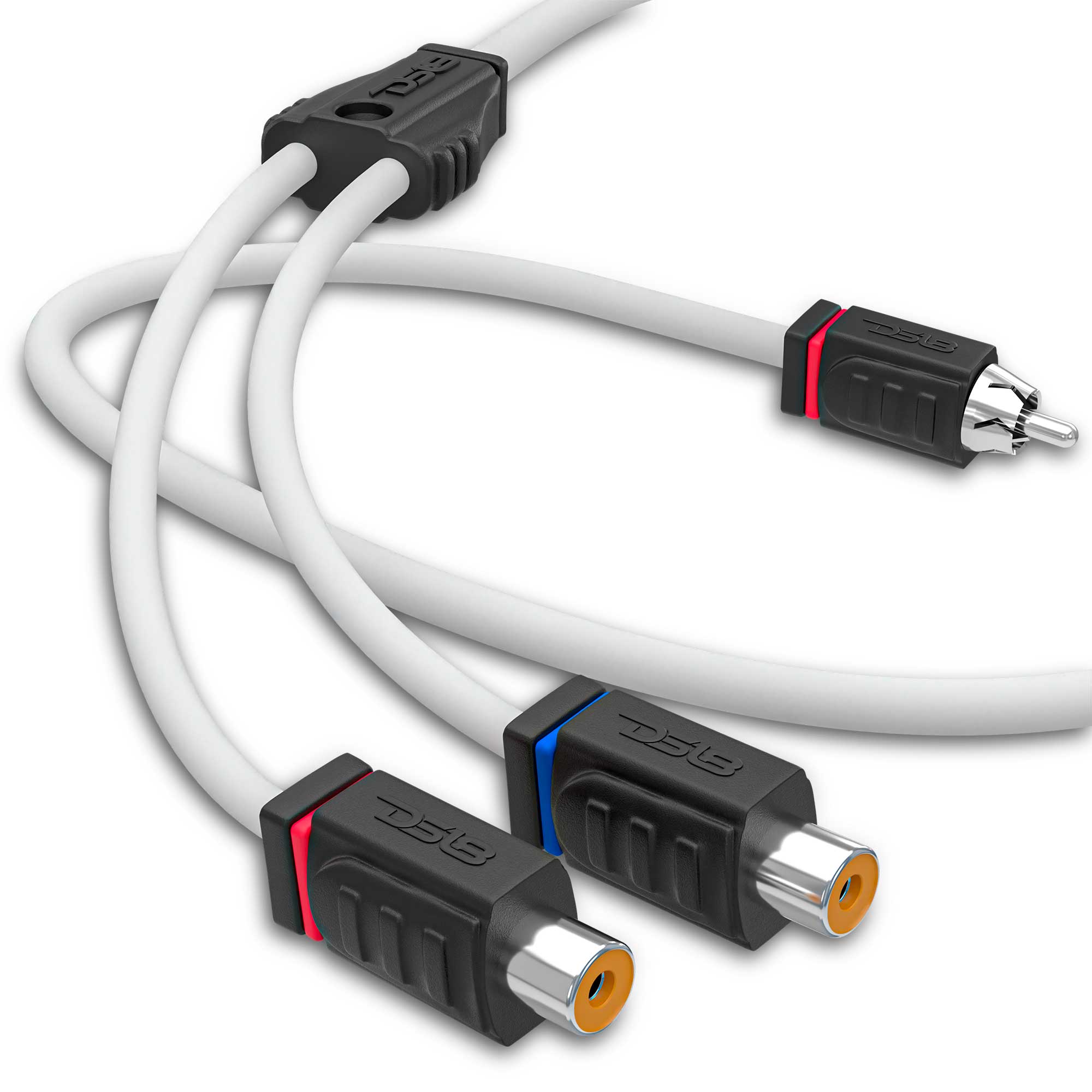 Premium RCA Marine Grade Tinned 100% Copper OFC Y Splitter - 2 Female to 1 Male Connector (White) - Ideal for Boat Audio, Marine Stereo & Waterproof Speaker Systems