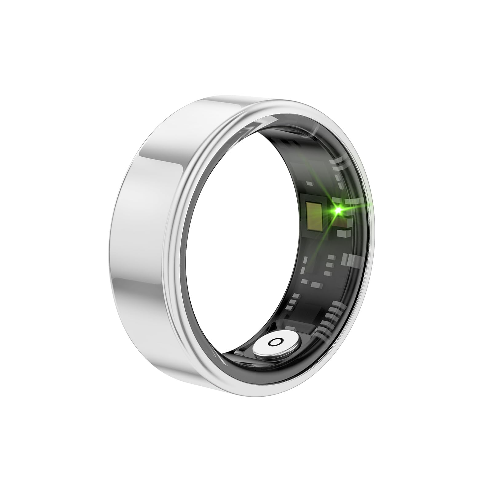 Smart Ring Health Tracker for Men & Women - Sleep Monitor, Heart Rate & Blood Oxygen Sensor - Waterproof Fitness Wearable with 8-10 Day Battery (Size 8, Silver) - No App Subscription Needed - Perfect for Gym, Running & Daily Health Tracking